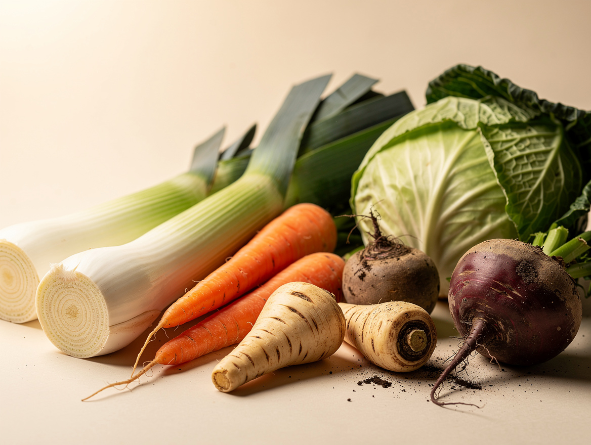 Légumes d’hiver : poireaux, choux et racines